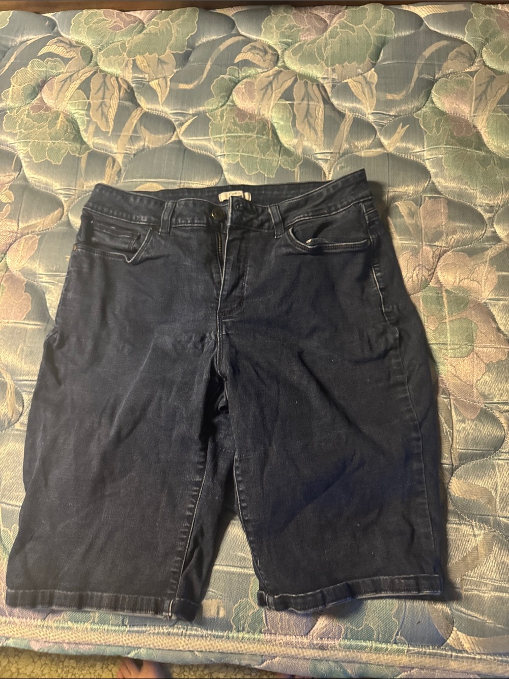 croft & barrow Black Denim Bermuda Shorts
